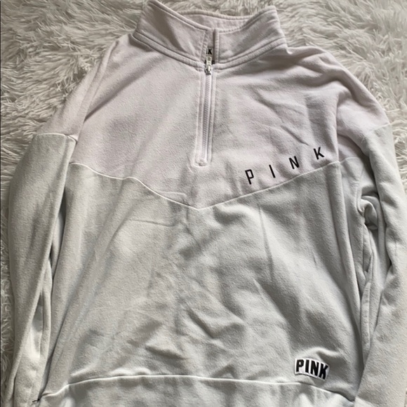 quarter zip up sweater. Half white. Half mint. - Picture 1 of 3